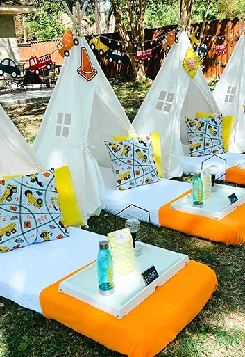 Construction theme luxury sleepover