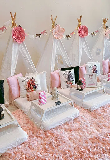 Equestrian theme luxury sleepover