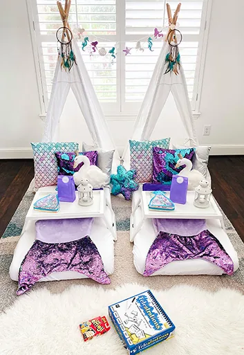 Mermaids theme luxury sleepover