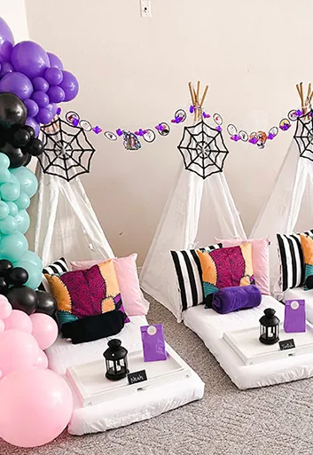 The Nightmare Before Christmas theme luxury sleepover